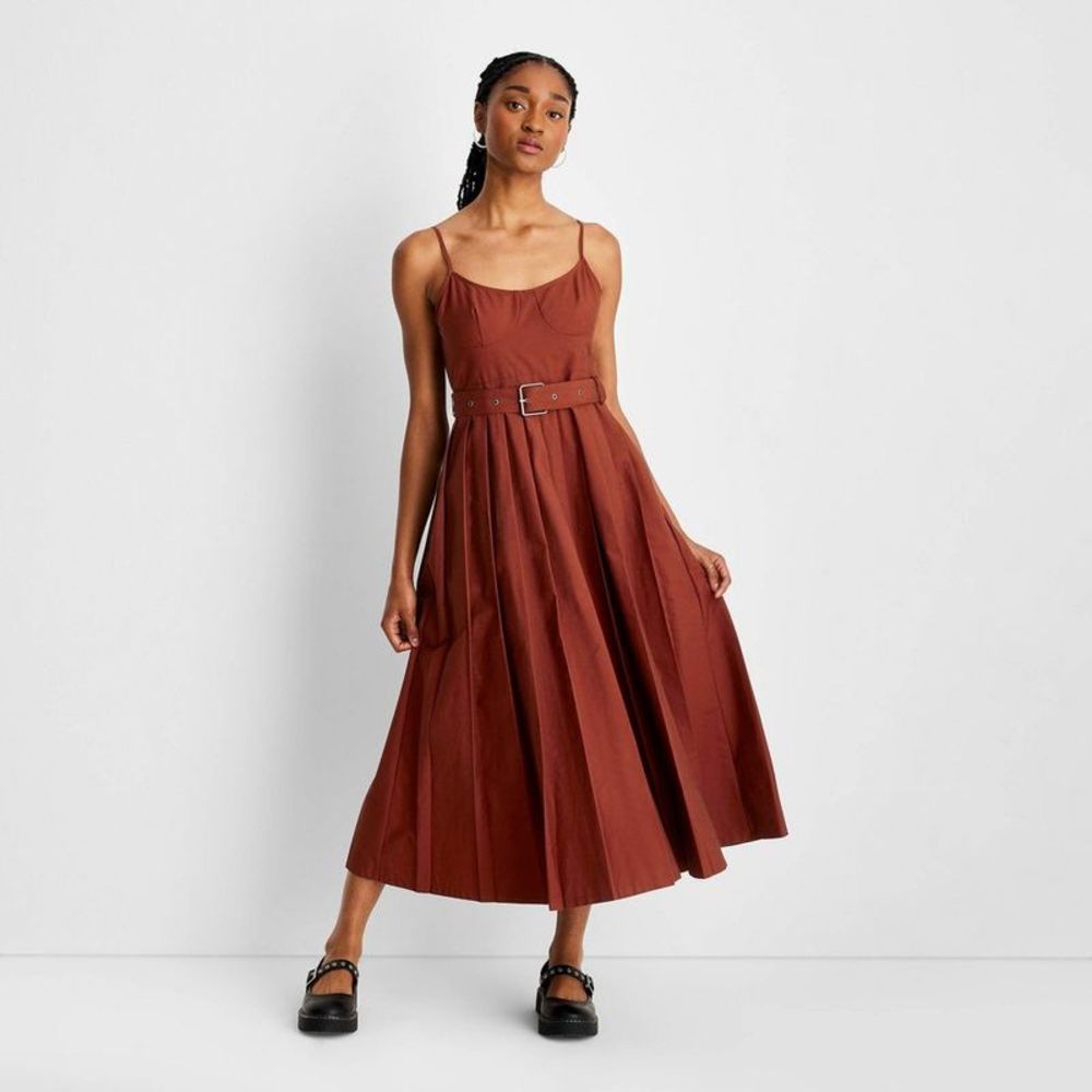 Women's Strappy Pleated Midi Dress - Future Collective with Reese Blutstein